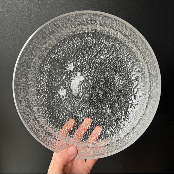 Large Iittala Aslak Glass Salad Bowl MCM Finland Tapio Wirkkala Design Vintage - Picture 4 of 10